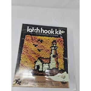 Vintage MCM Latch Hook Wall Hanging Rug Kit Lighthouse Valiant Crafts 9670 NOS